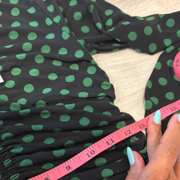 MICHAEL Michael Kors Polka Dots stretch Matte Jersey Midi Long Sleeve Dress - Picture 12 of 13